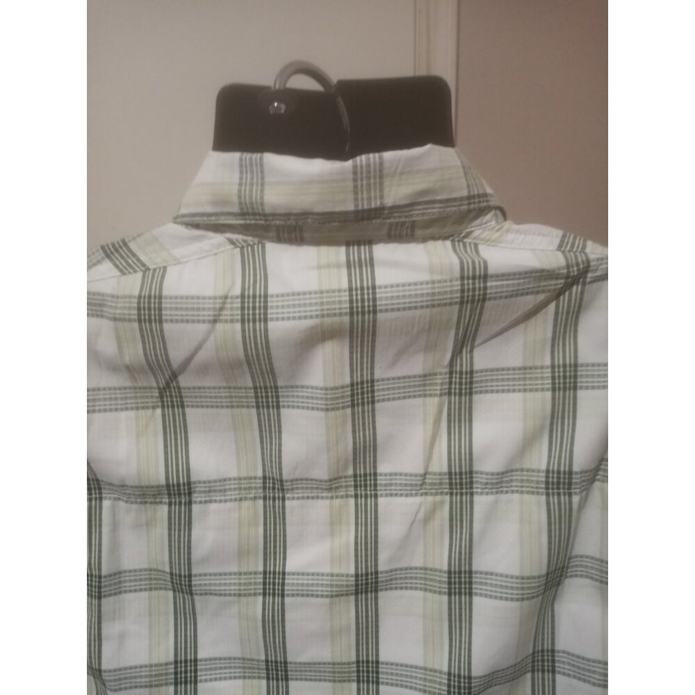 Columbia PFG Omni Shade Long Sleeve Shirt Mens 2XL Green White Plaid Casual - Picture 8 of 12